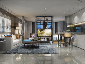 modern living room 3D Model