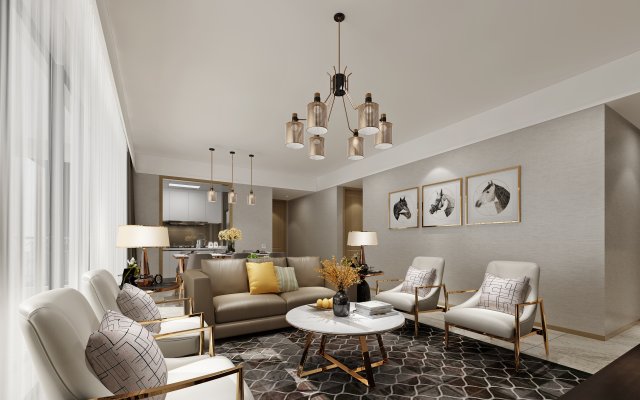 modern living room Modello 3D .c4d .max .obj .3ds .fbx .stl .blend 