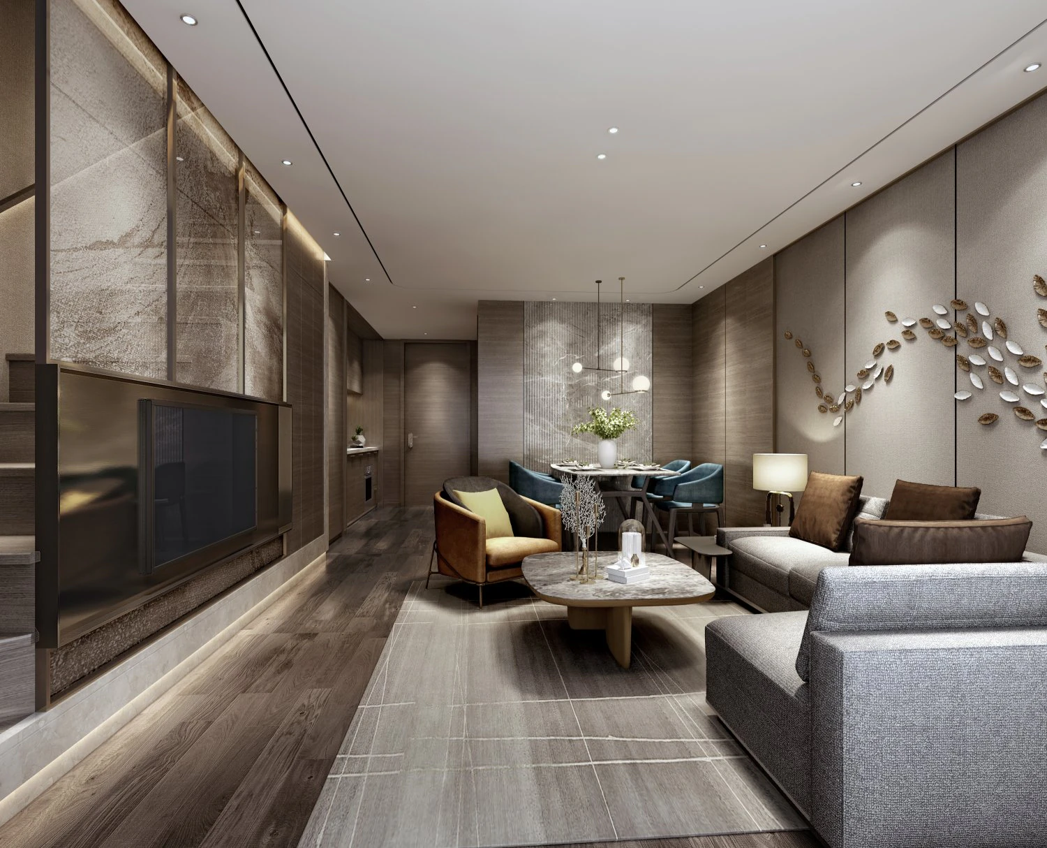 modern living room 3D Model .c4d .max .obj .3ds .fbx .stl .blend 