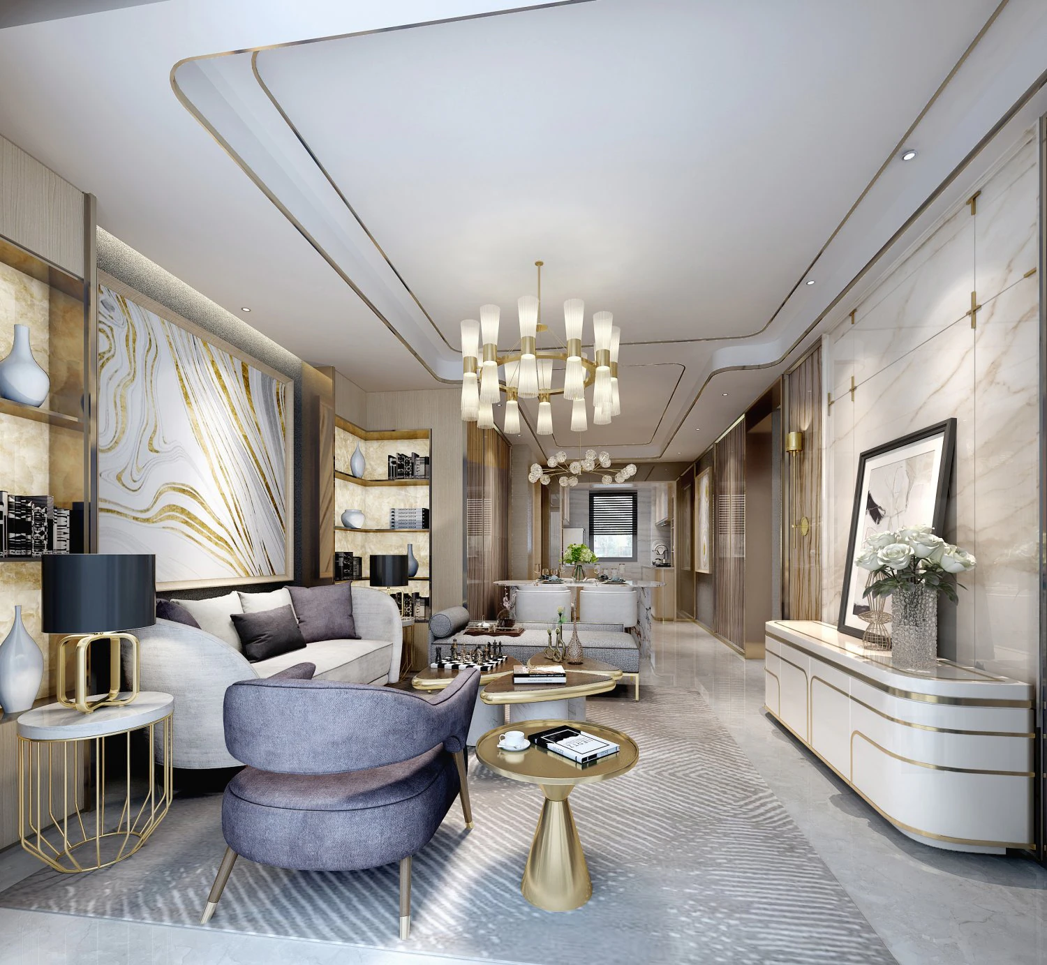 modern living room 3D Model .c4d .max .obj .3ds .fbx .stl .blend 