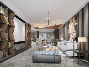 modern living room 3D Model