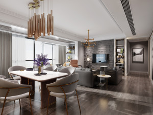 modern living room 3D 模型