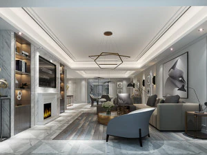 современная гостиная 3D Модель