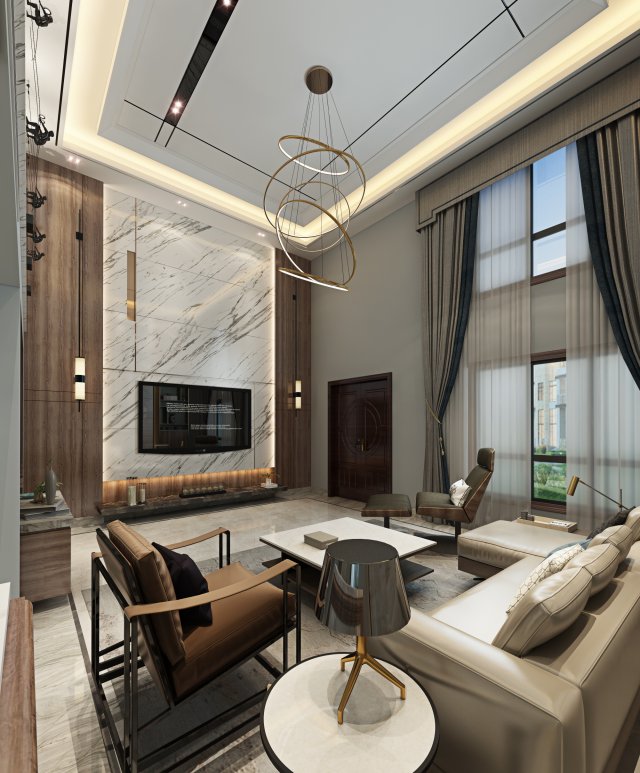 modern living room Modèle 3D .c4d .max .obj .3ds .fbx .stl .blend 