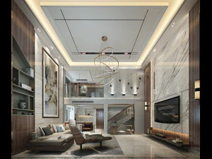 modern living room 3D Model