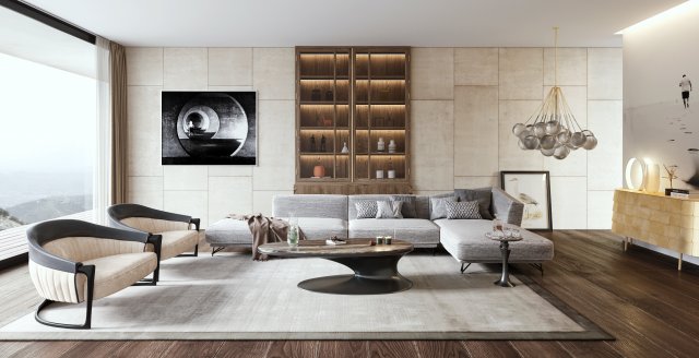 modern living room 3D-Modell .c4d .max .obj .3ds .fbx .stl .blend 