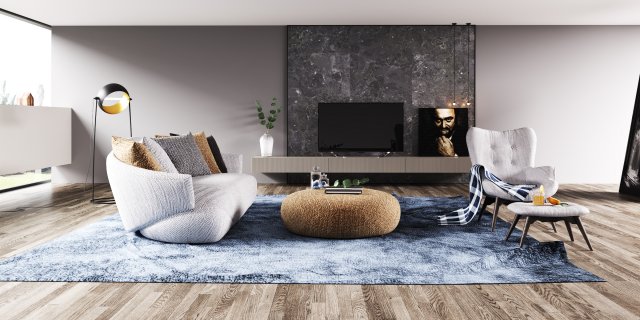 modern living room Modelo 3D .c4d .max .obj .3ds .fbx .stl .blend 