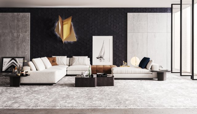 modern living room 3D Model .c4d .max .obj .3ds .fbx .stl .blend 