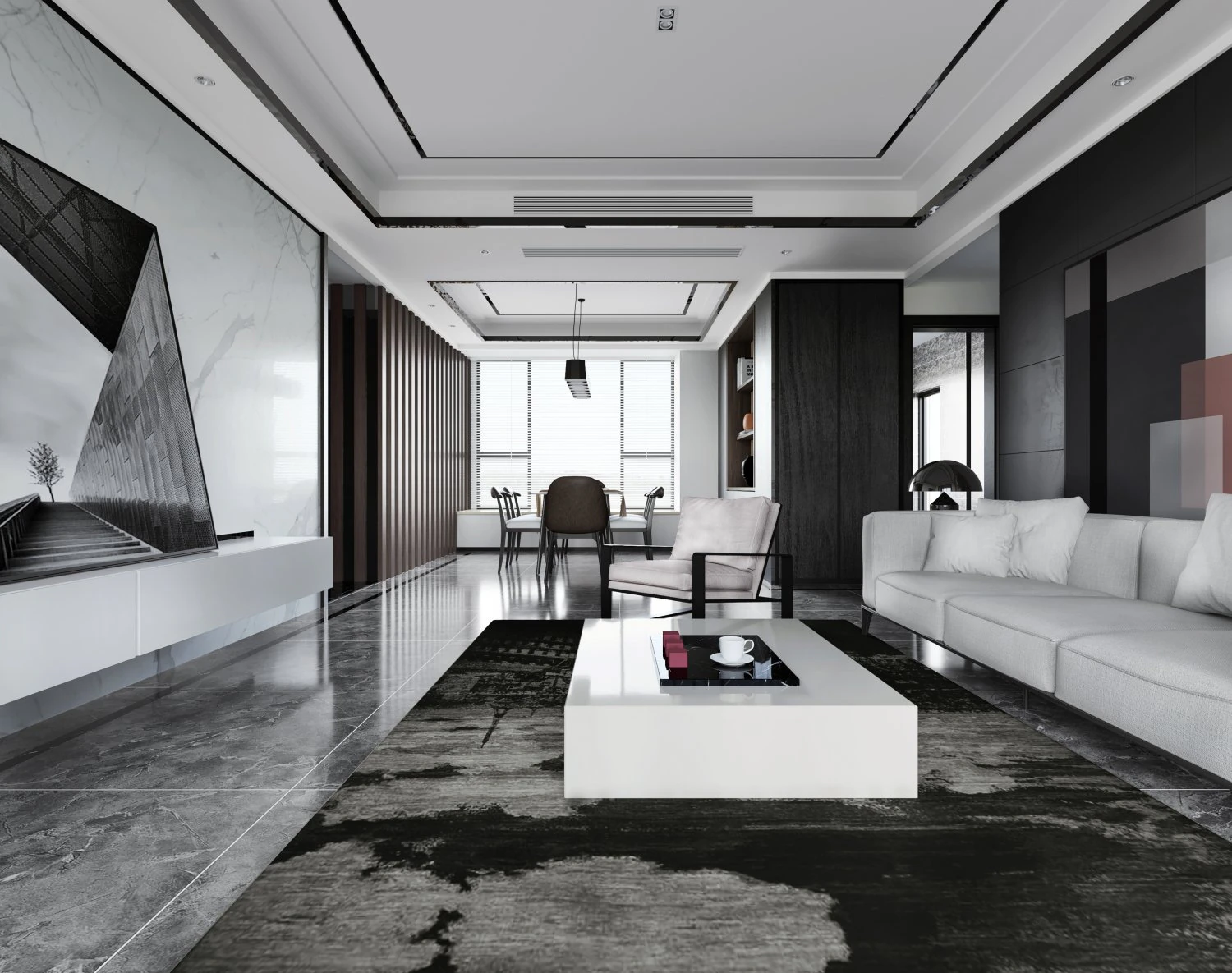 modern living room 3D Model .c4d .max .obj .3ds .fbx .stl .blend 