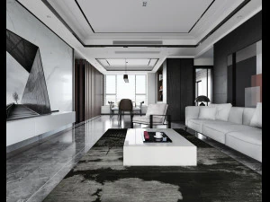 modern living room 3D Model