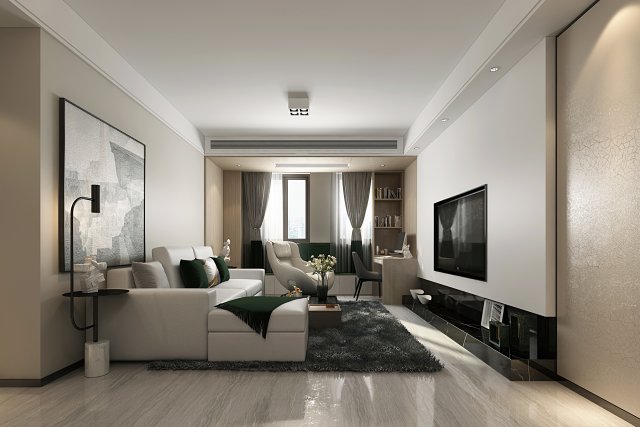 modern living room 3D मॉडल .c4d .max .obj .3ds .fbx .stl .blend 