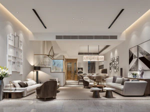 modern living room 3D Model