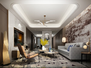 modern living room 3D Model