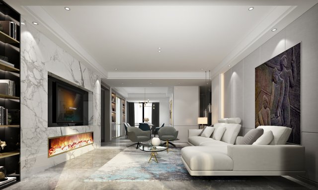 modern living room Modèle 3D .c4d .max .obj .3ds .fbx .stl .blend 
