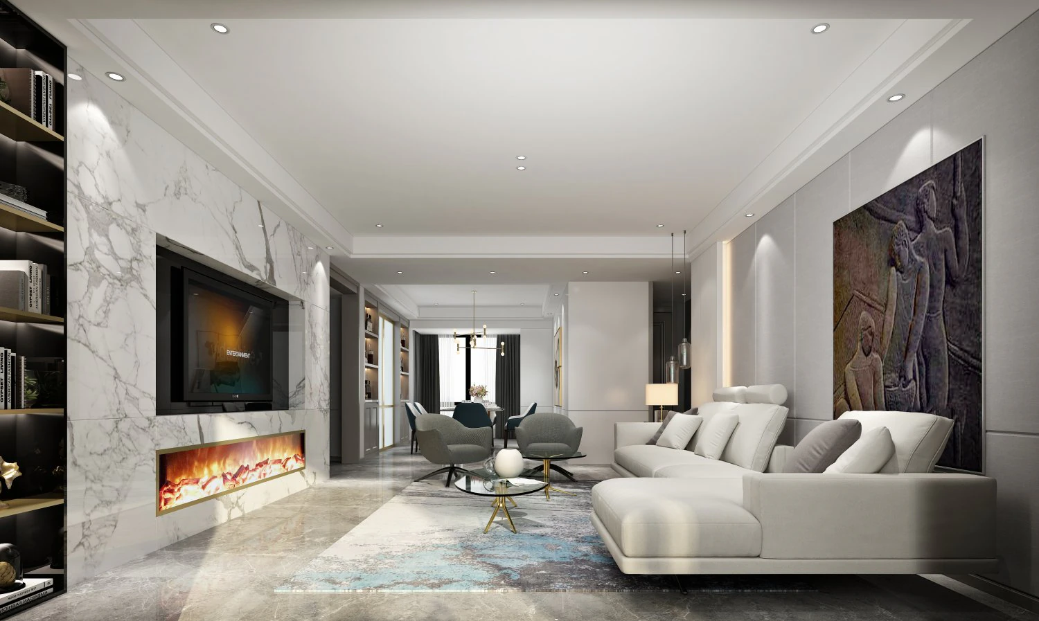 modern living room 3D Model .c4d .max .obj .3ds .fbx .stl .blend 