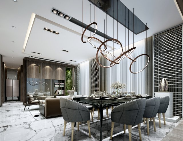 modern living room 3D Model .c4d .max .obj .3ds .fbx .stl .blend 
