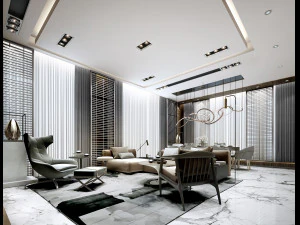modern living room 3D Model