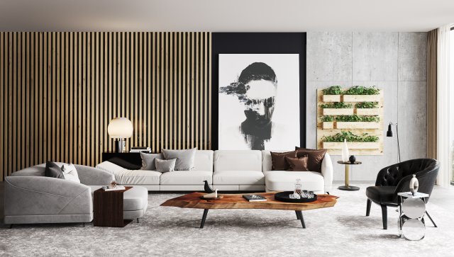 modern living room 3D Model .c4d .max .obj .3ds .fbx .stl .blend 