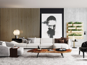 modern living room 3D Model