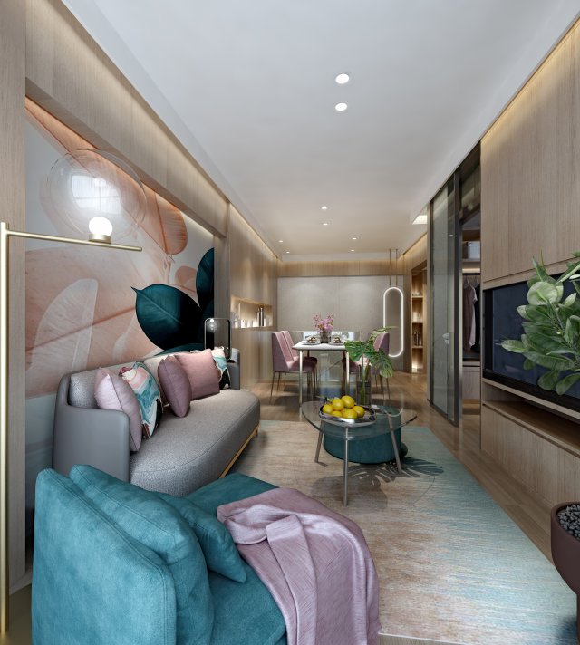 modern living room Modelo 3D .c4d .max .obj .3ds .fbx .stl .blend 