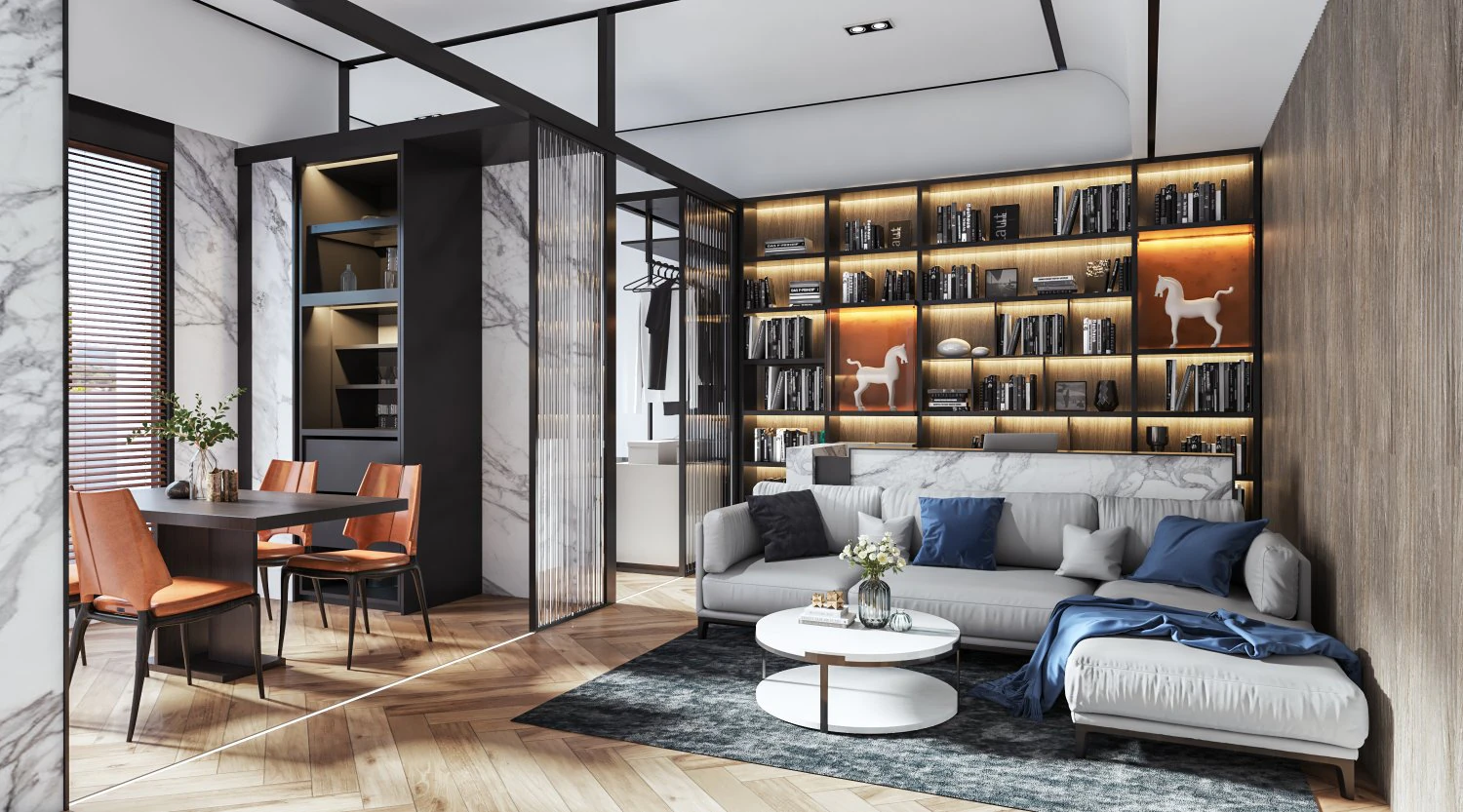 modern living room 3D Model .c4d .max .obj .3ds .fbx .stl .blend 