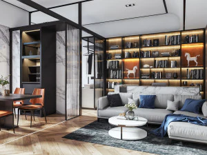 modern living room 3D Model