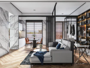 modern living room 3D Model