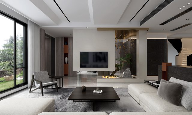 modern living room 3D 모델 .c4d .max .obj .3ds .fbx .stl .blend 