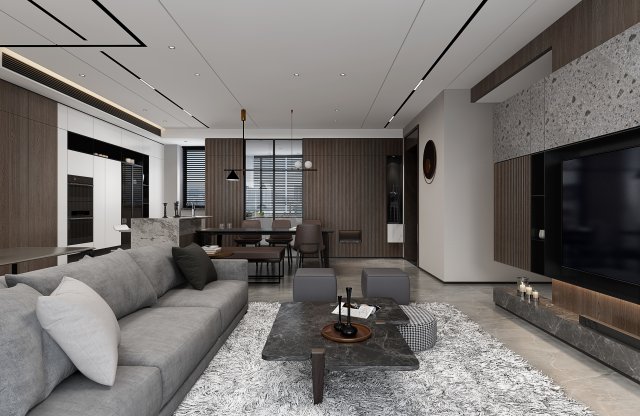 modern living room Modèle 3D .c4d .max .obj .3ds .fbx .stl .blend 