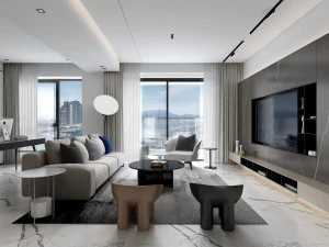 modern living room 3D Model