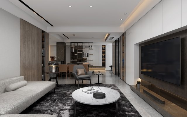 modern living room Modèle 3D .c4d .max .obj .3ds .fbx .stl .blend