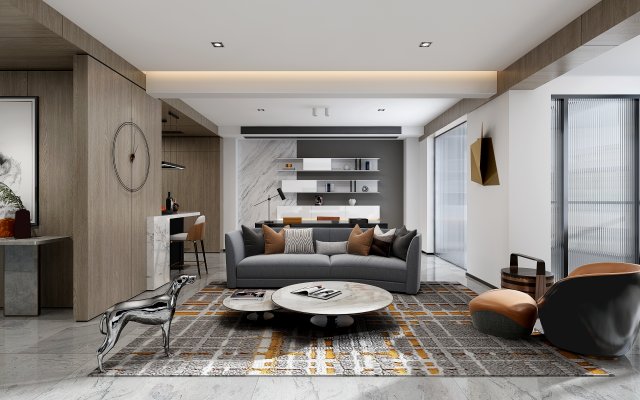 modern living room 3D 모델 .c4d .max .obj .3ds .fbx .stl .blend
