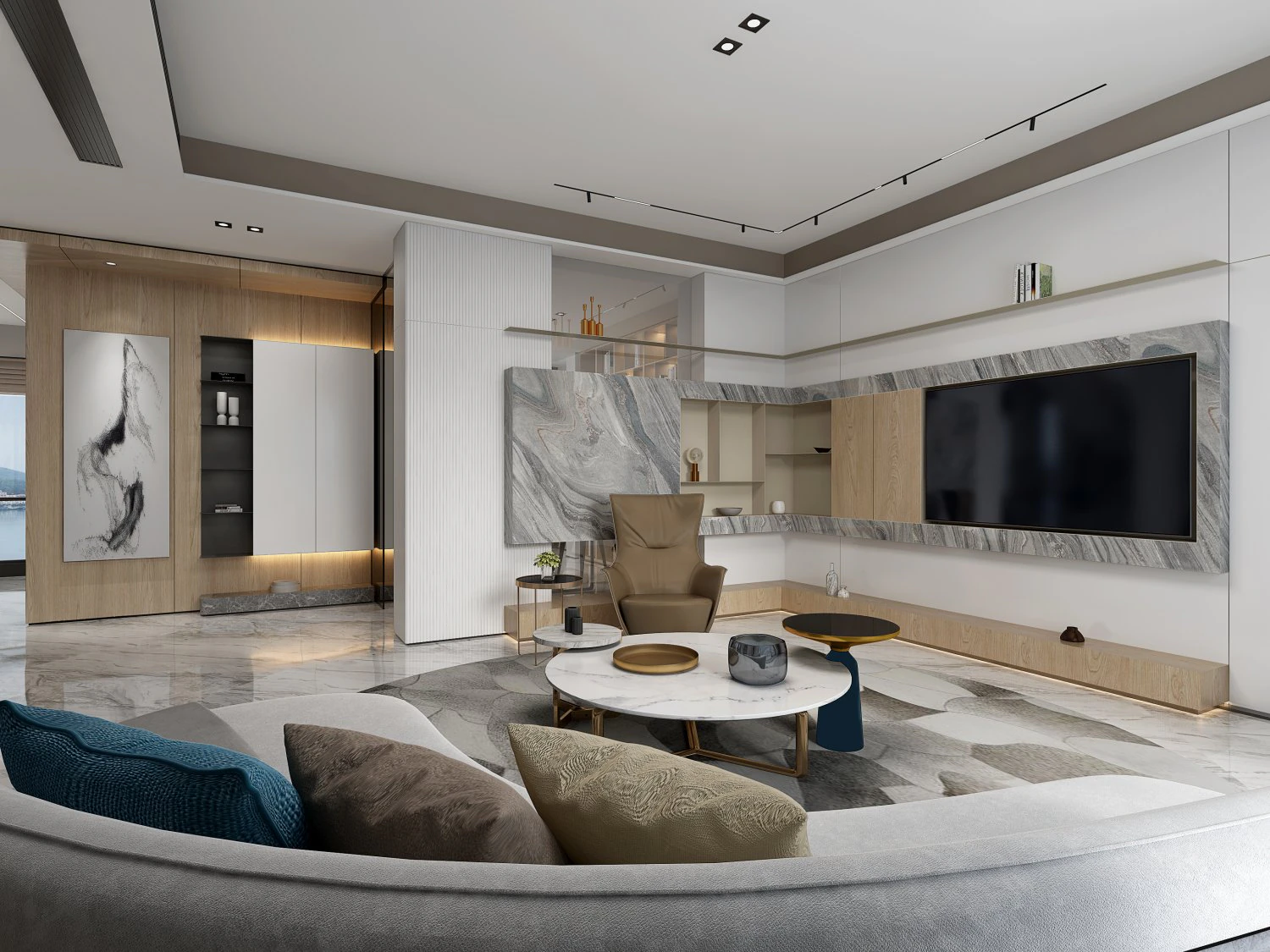 modern living room 3D Model .c4d .max .obj .3ds .fbx .stl .blend 