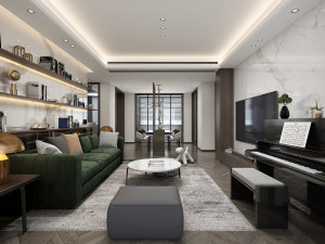 modern living room 3D Model