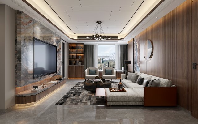 modern living room Modello 3D .c4d .max .obj .3ds .fbx .stl .blend 