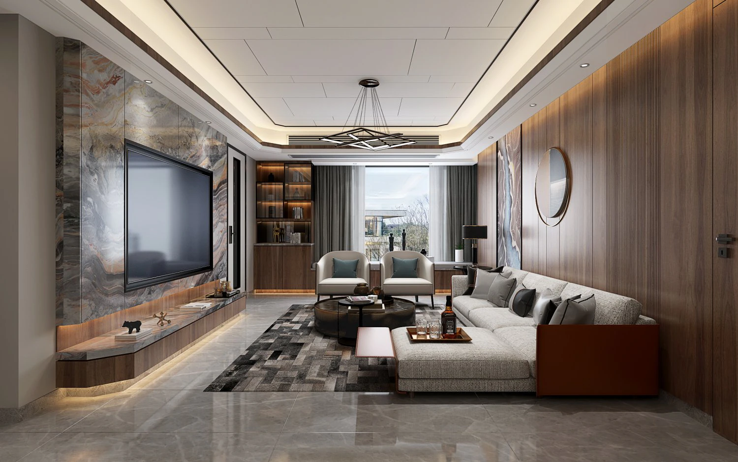 modern living room 3D Model .c4d .max .obj .3ds .fbx .stl .blend 