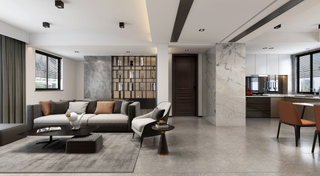 modern living room 3D Model .c4d .max .obj .3ds .fbx .stl .blend 