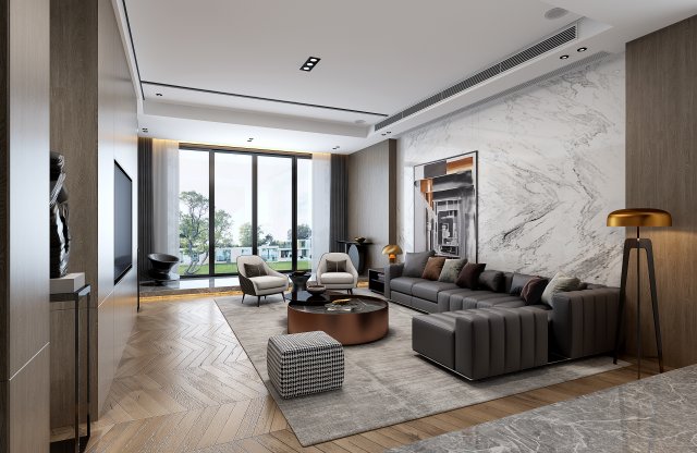 modern living room Modèle 3D .c4d .max .obj .3ds .fbx .stl .blend