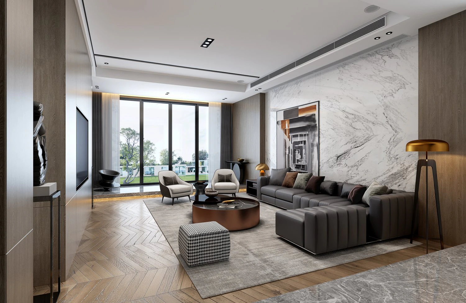 modern living room 3D Model .c4d .max .obj .3ds .fbx .stl .blend