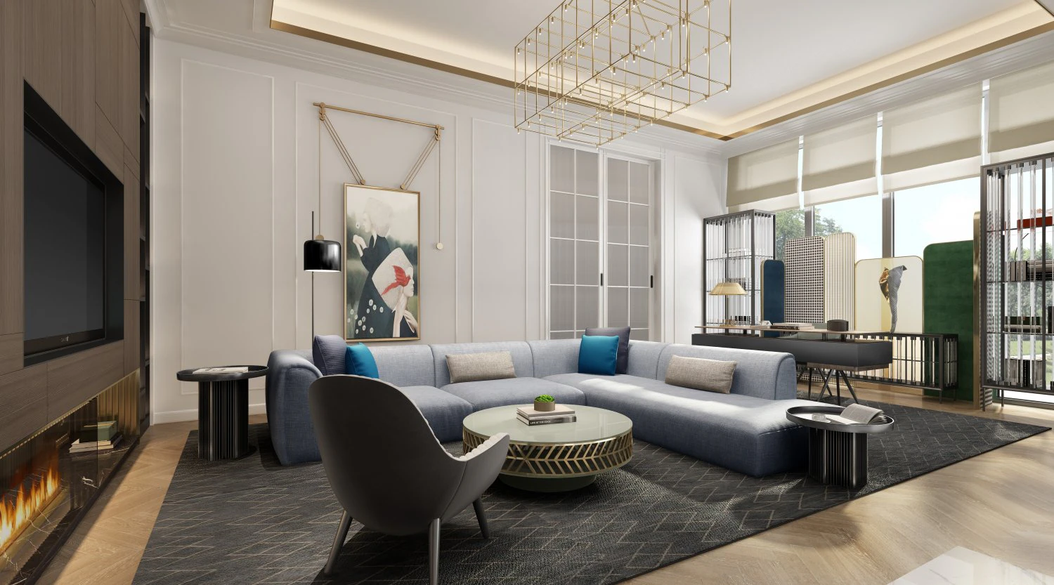 modern living room 3D Model .c4d .max .obj .3ds .fbx .stl .blend