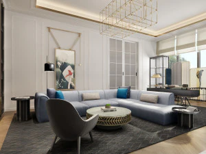 modern living room 3D Model