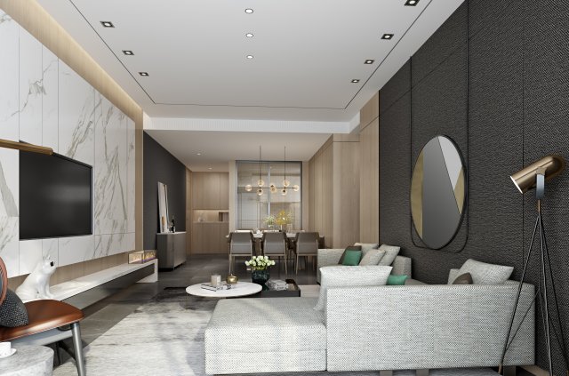 modern living room Modèle 3D .c4d .max .obj .3ds .fbx .stl .blend 