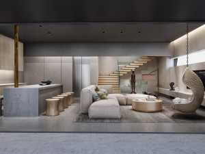 modern living room 3D Model