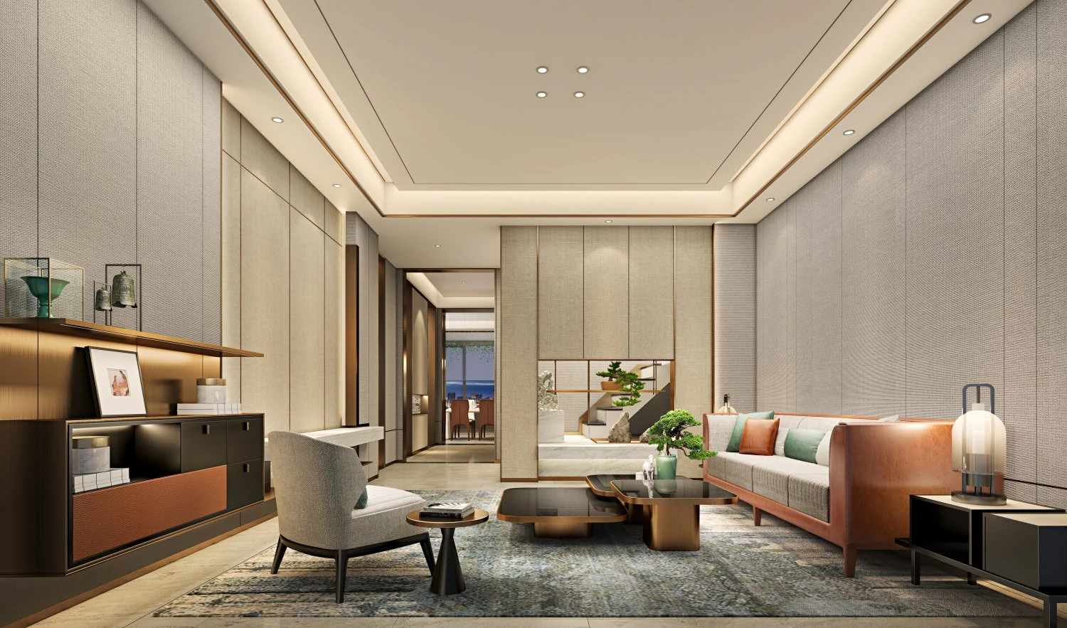 modern living room 3D Model .c4d .max .obj .3ds .fbx .stl .blend 