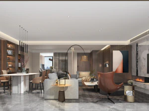 modern living room 3D Model