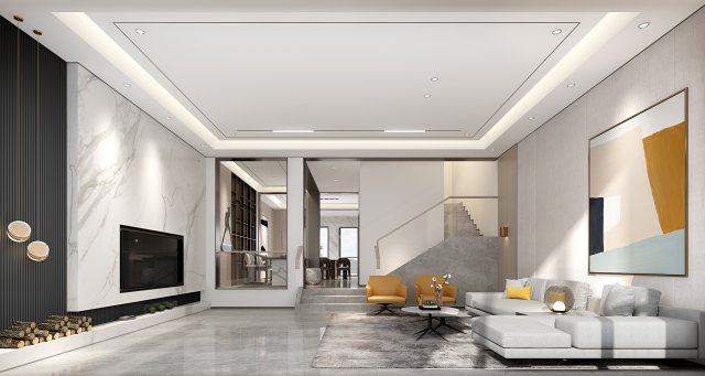 modern living room Modello 3D .c4d .max .obj .3ds .fbx .stl .blend 