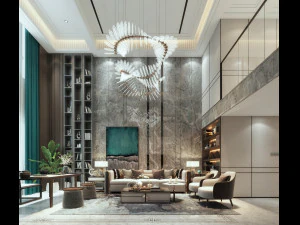 modern living room 3D Model