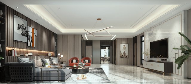 modern living room 3D Model .c4d .max .obj .3ds .fbx .stl .blend 