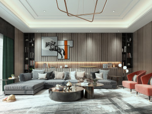 modern living room 3D Model