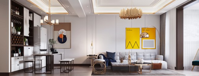 modern living room 3D Model .c4d .max .obj .3ds .fbx .stl .blend